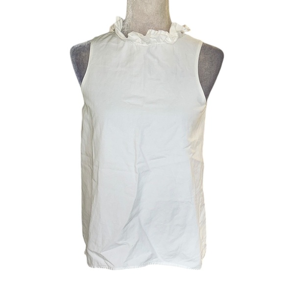 Tyler Boe Claudette White Linen Bow Tie Back Ruffle Sleeveless Top Blouse - XS - Picture 2 of 12